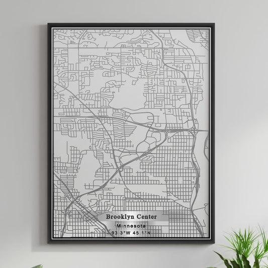 ROAD MAP OF BROOKLYN CENTER, MINNESOTA BY MAPBAKES