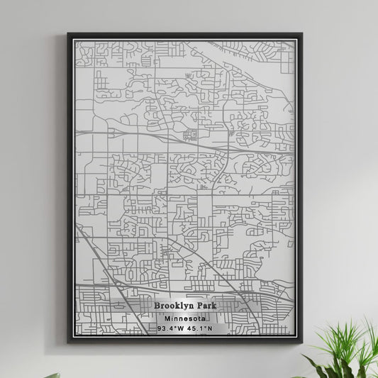 ROAD MAP OF BROOKLYN PARK, MINNESOTA BY MAPBAKES