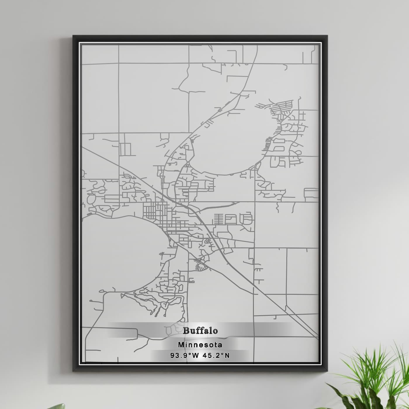 ROAD MAP OF BUFFALO LAKE, MINNESOTA BY MAPBAKES