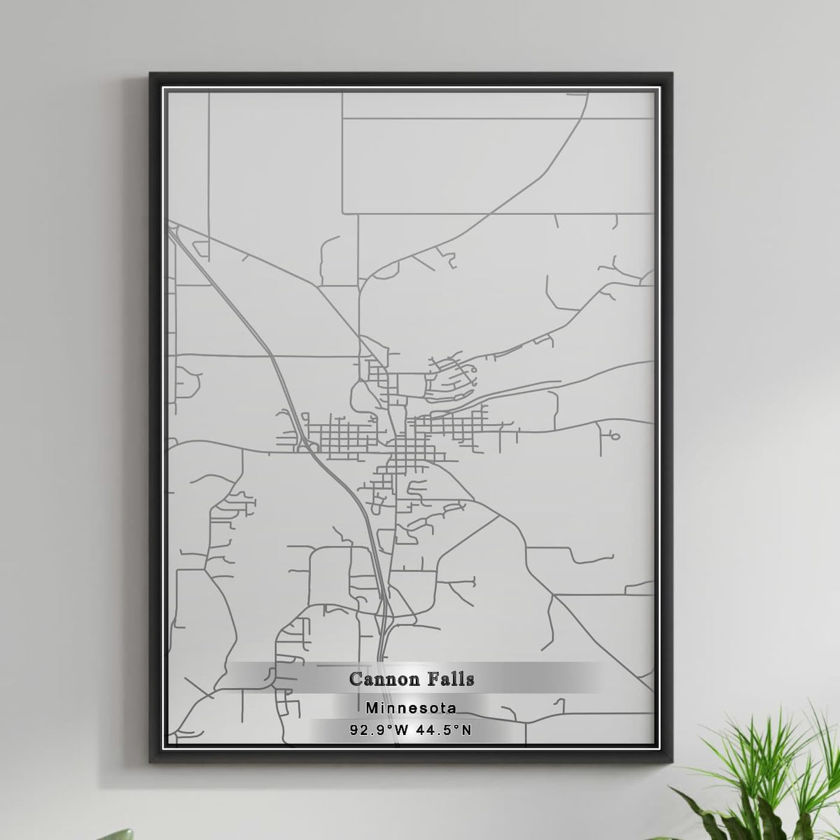 ROAD MAP OF CANNON FALLS, MINNESOTA BY MAPBAKES