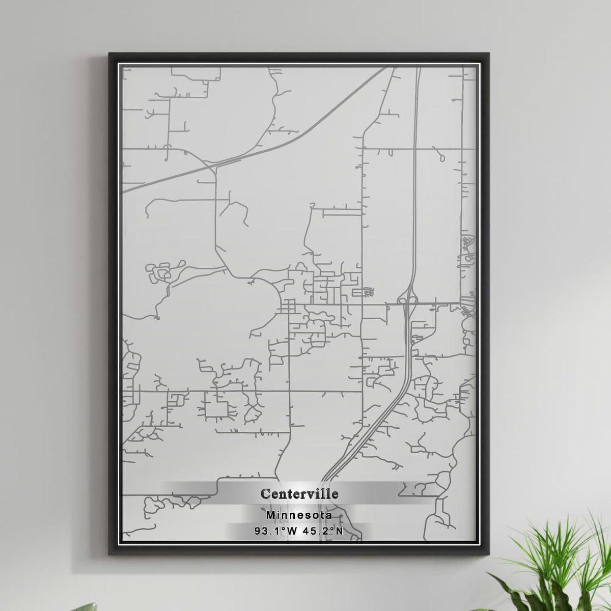 ROAD MAP OF CENTERVILLE, MINNESOTA BY MAPBAKES