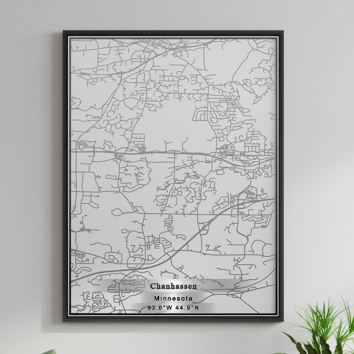 ROAD MAP OF CHANHASSEN, MINNESOTA BY MAPBAKES