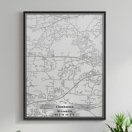 ROAD MAP OF CHANHASSEN, MINNESOTA BY MAPBAKES