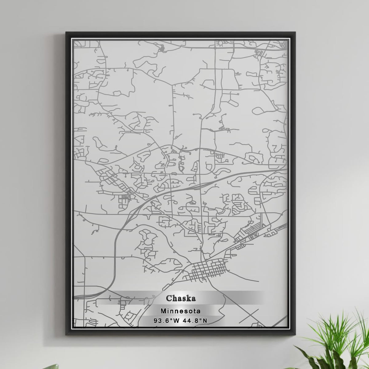 ROAD MAP OF CHASKA, MINNESOTA BY MAPBAKES