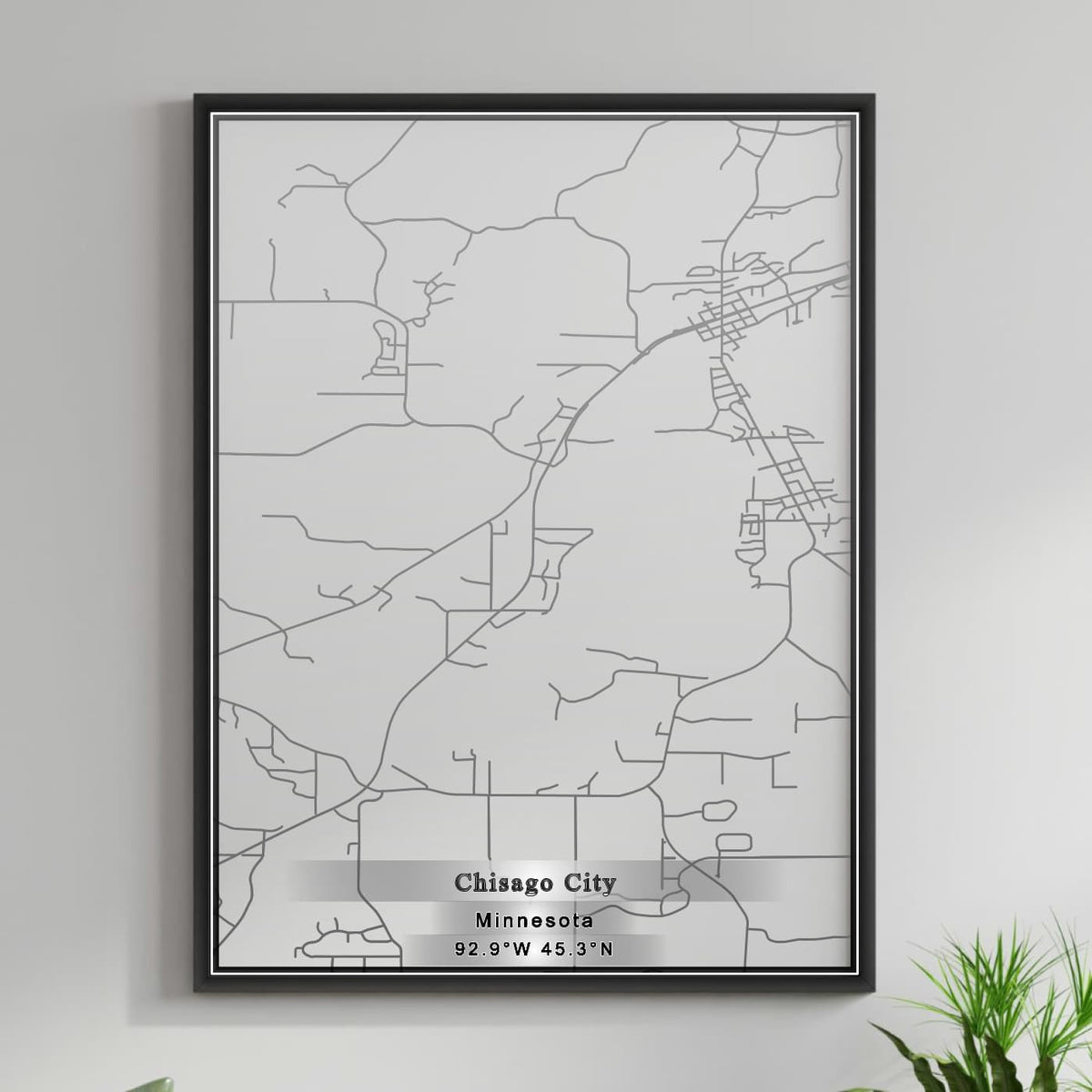 ROAD MAP OF CHISAGO CITY, MINNESOTA BY MAPBAKES