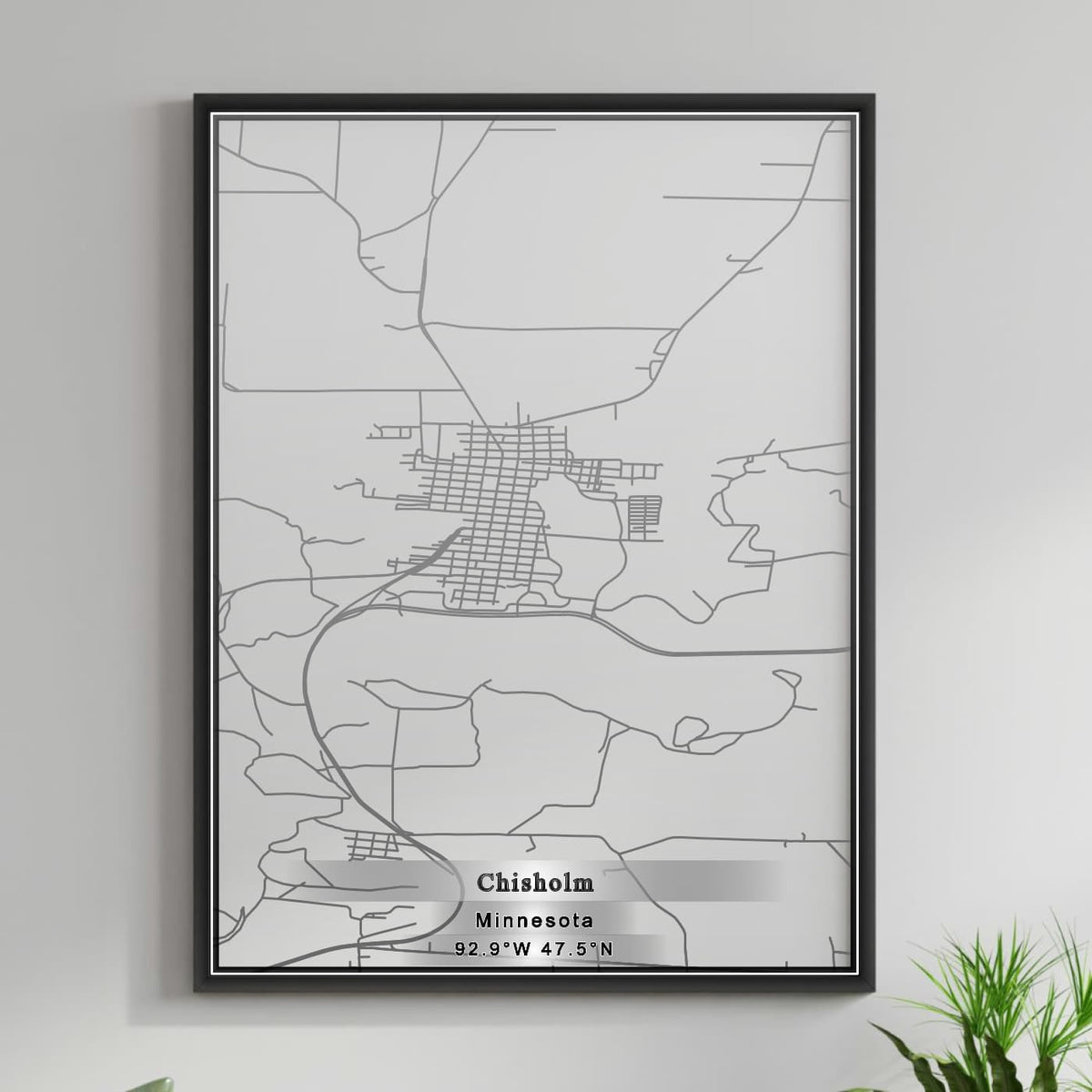 ROAD MAP OF CHISHOLM, MINNESOTA BY MAPBAKES