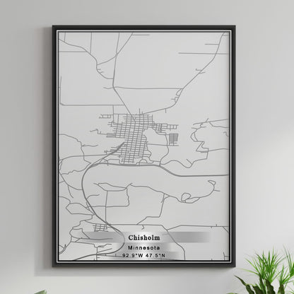 ROAD MAP OF CHISHOLM, MINNESOTA BY MAPBAKES