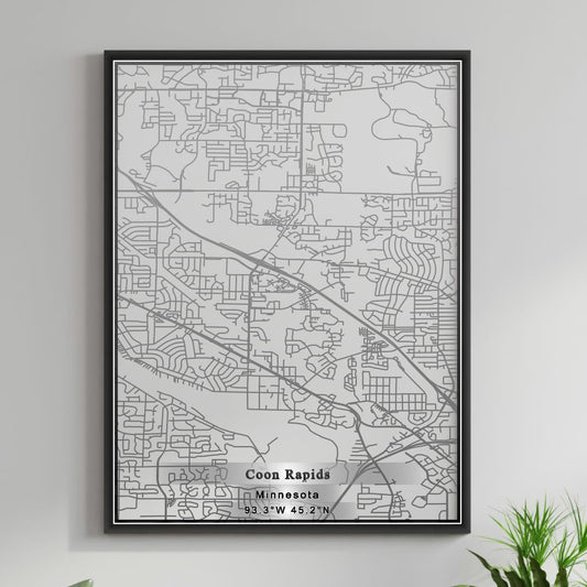 ROAD MAP OF COON RAPIDS, MINNESOTA BY MAPBAKES