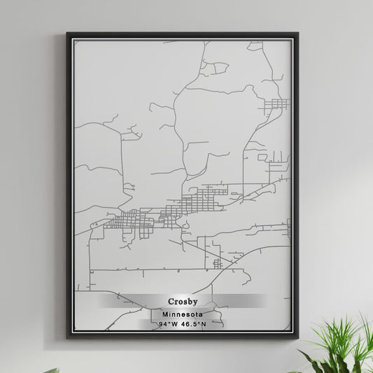 ROAD MAP OF CROSBY, MINNESOTA BY MAPBAKES