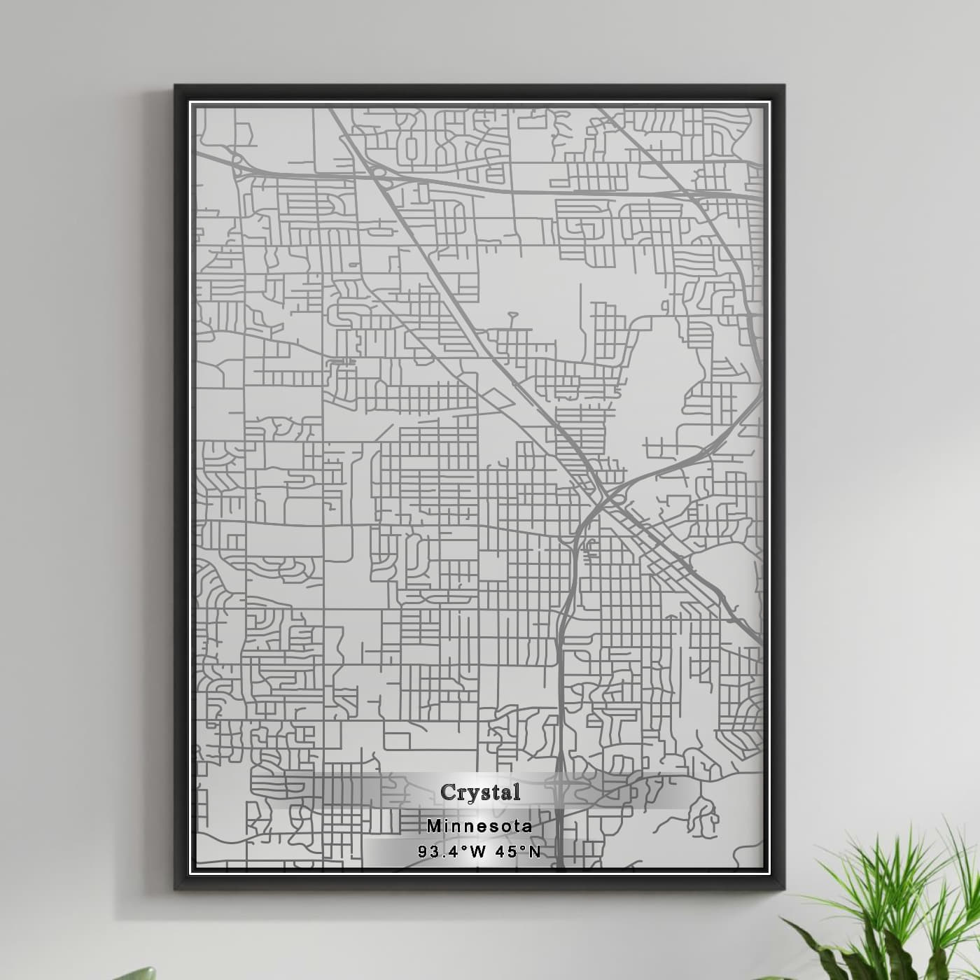 ROAD MAP OF CRYSTAL, MINNESOTA BY MAPBAKES