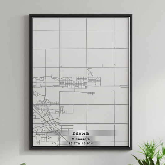 ROAD MAP OF DILWORTH, MINNESOTA BY MAPBAKES