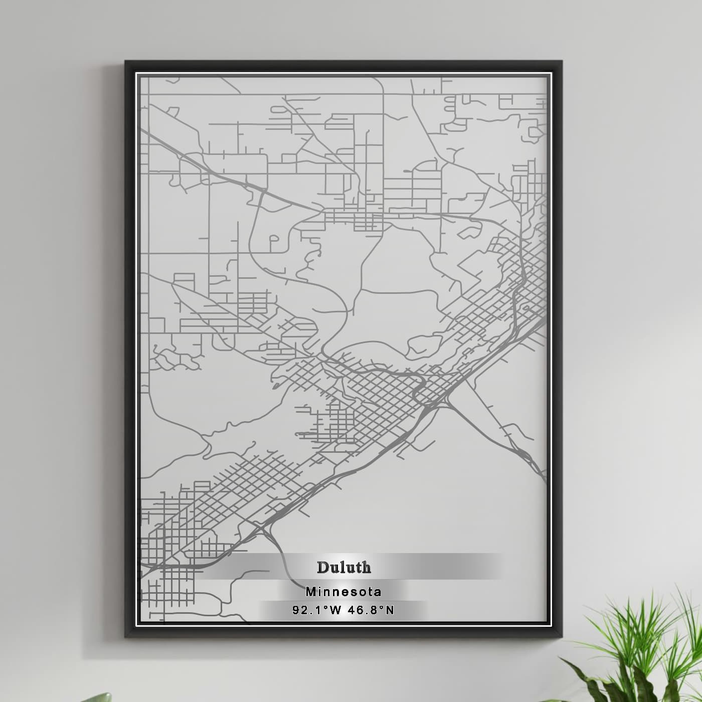 ROAD MAP OF DULUTH, MINNESOTA BY MAPBAKES