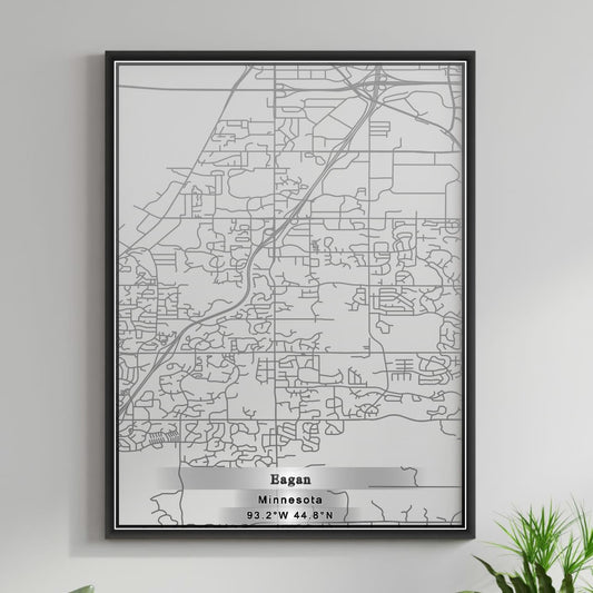 ROAD MAP OF EAGAN, MINNESOTA BY MAPBAKES