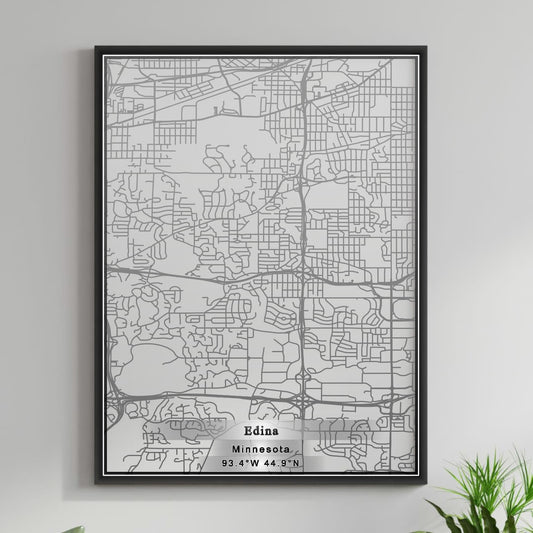 ROAD MAP OF EDINA, MINNESOTA BY MAPBAKES