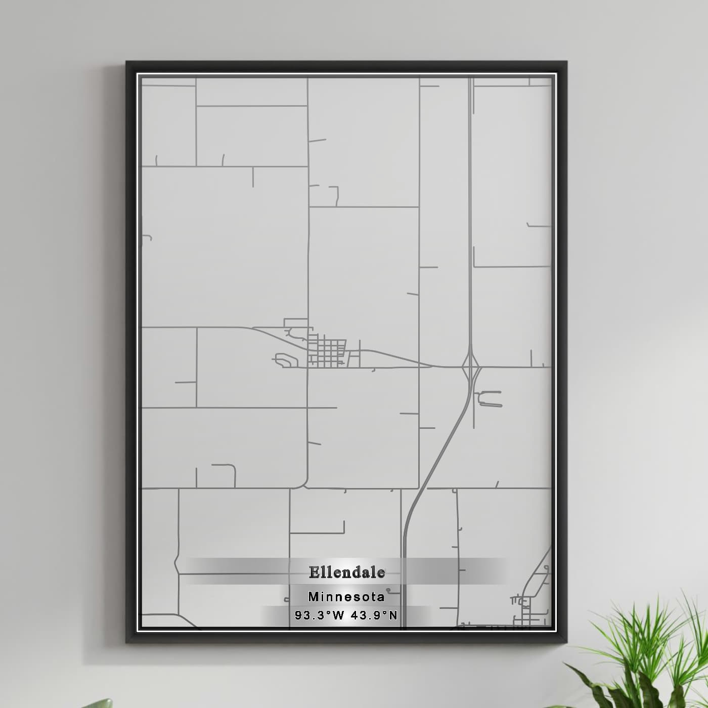 ROAD MAP OF ELLENDALE, MINNESOTA BY MAPBAKES