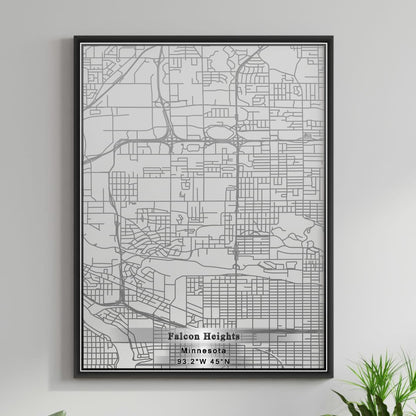 ROAD MAP OF FALCON HEIGHTS, MINNESOTA BY MAPBAKES