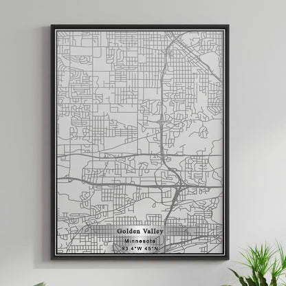 ROAD MAP OF GOLDEN VALLEY, MINNESOTA BY MAPBAKES