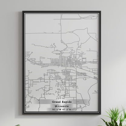 ROAD MAP OF GRAND RAPIDS, MINNESOTA BY MAPBAKES