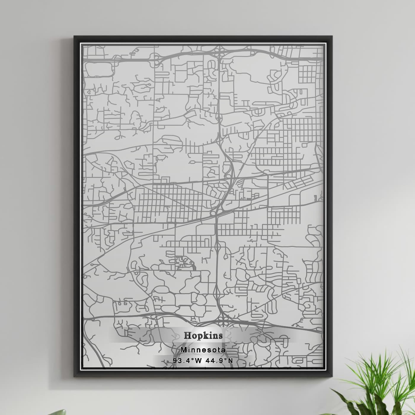 ROAD MAP OF HOPKINS, MINNESOTA BY MAPBAKES