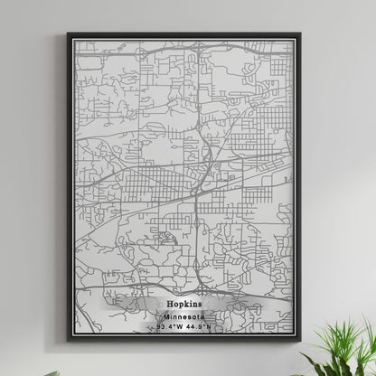 ROAD MAP OF HOPKINS, MINNESOTA BY MAPBAKES