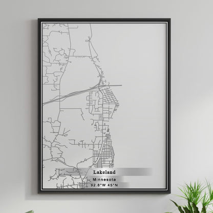 ROAD MAP OF LAKELAND SHORES, MINNESOTA BY MAPBAKES