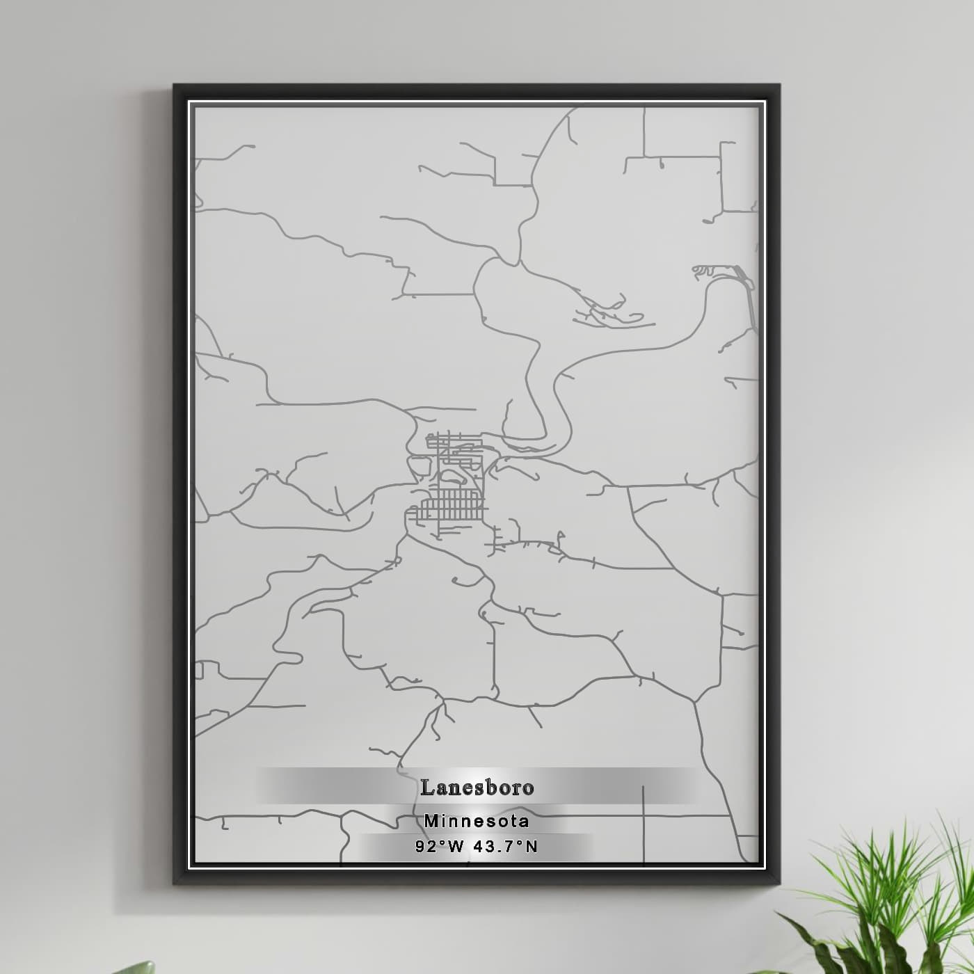 ROAD MAP OF LANESBORO, MINNESOTA BY MAPBAKES