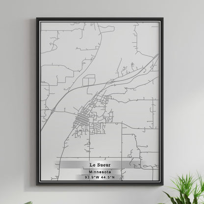 ROAD MAP OF LE SUEUR, MINNESOTA BY MAPBAKES