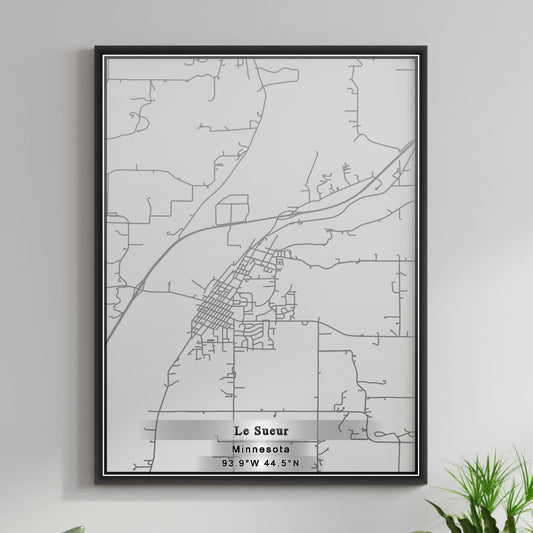 ROAD MAP OF LE SUEUR, MINNESOTA BY MAPBAKES