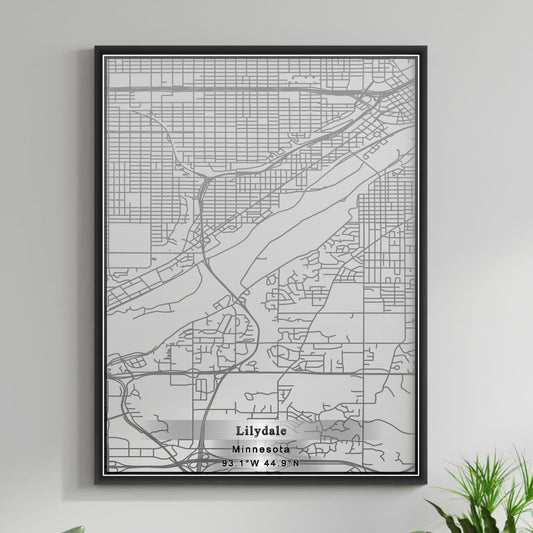 ROAD MAP OF LILYDALE, MINNESOTA BY MAPBAKES