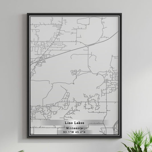 ROAD MAP OF LINO LAKES, MINNESOTA BY MAPBAKES