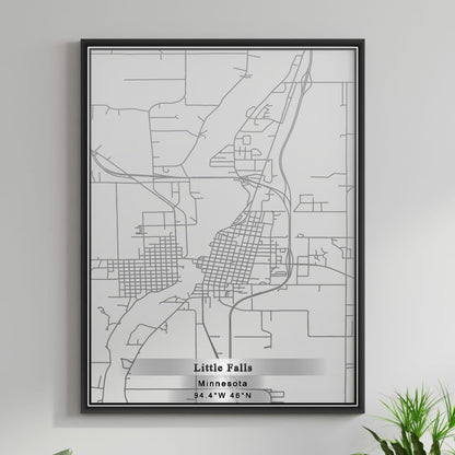 ROAD MAP OF LITTLE FALLS, MINNESOTA BY MAPBAKES