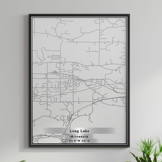 ROAD MAP OF LONG LAKE, MINNESOTA BY MAPBAKES