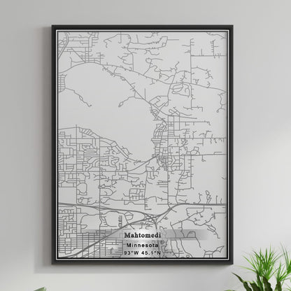 ROAD MAP OF MAHTOMEDI, MINNESOTA BY MAPBAKES