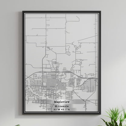 ROAD MAP OF MAPLEVIEW, MINNESOTA BY MAPBAKES