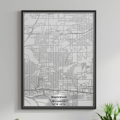 ROAD MAP OF MAPLEWOOD, MINNESOTA BY MAPBAKES