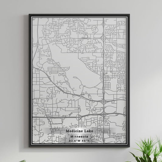 ROAD MAP OF MEDICINE LAKE, MINNESOTA BY MAPBAKES