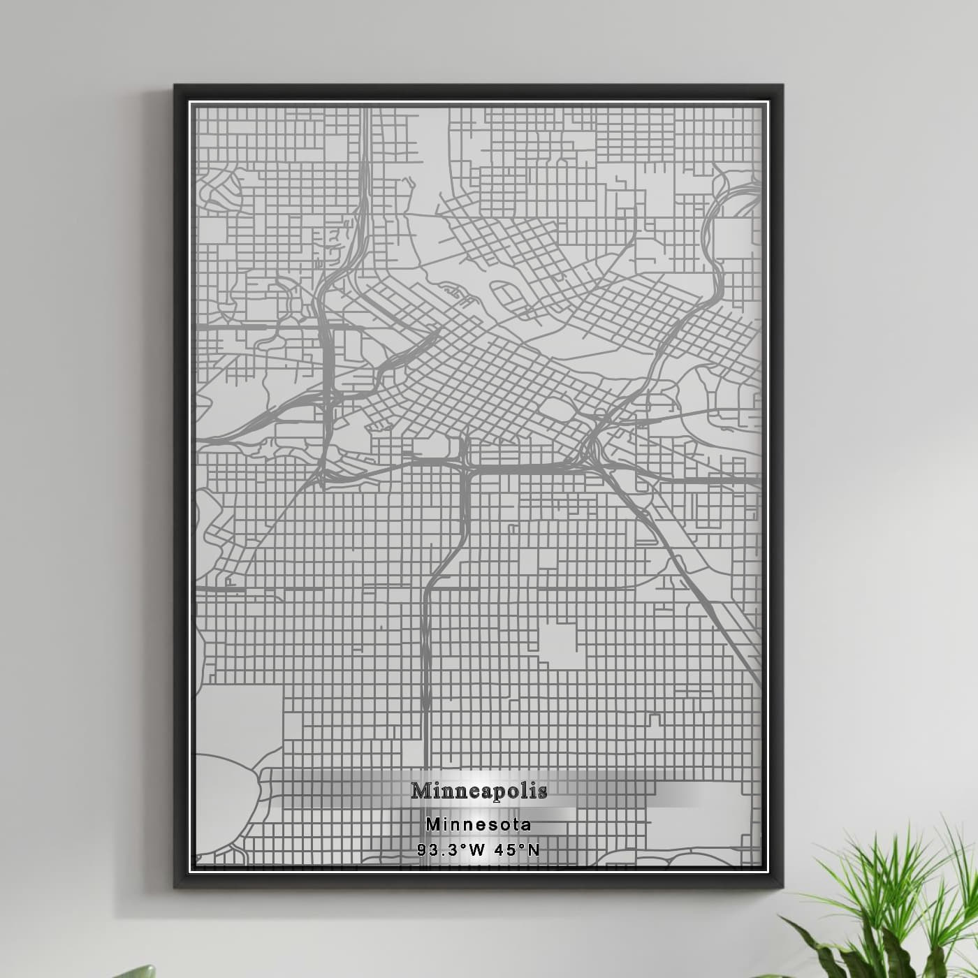 ROAD MAP OF MINNEAPOLIS, MINNESOTA BY MAPBAKES