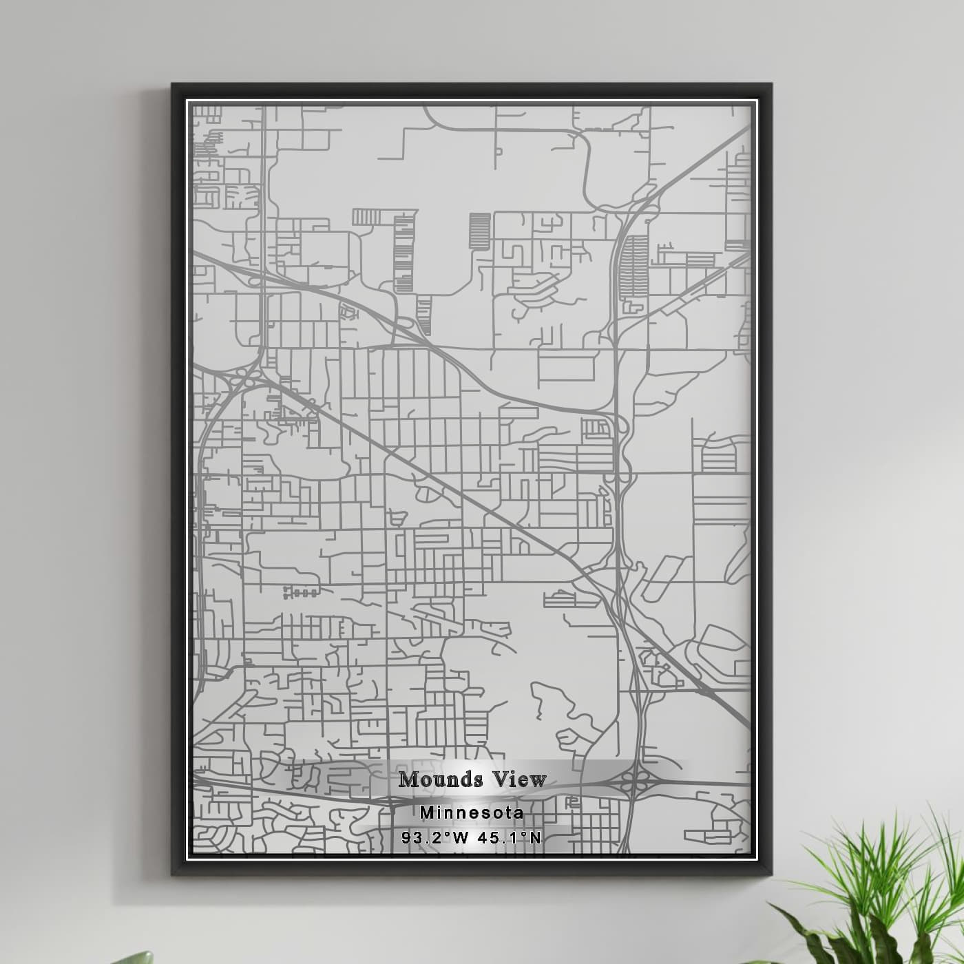 ROAD MAP OF MOUNDS VIEW, MINNESOTA BY MAPBAKES