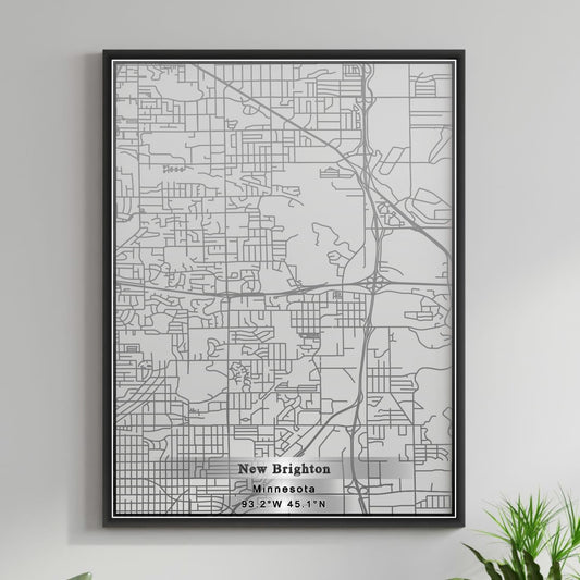 ROAD MAP OF NEW BRIGHTON, MINNESOTA BY MAPBAKES