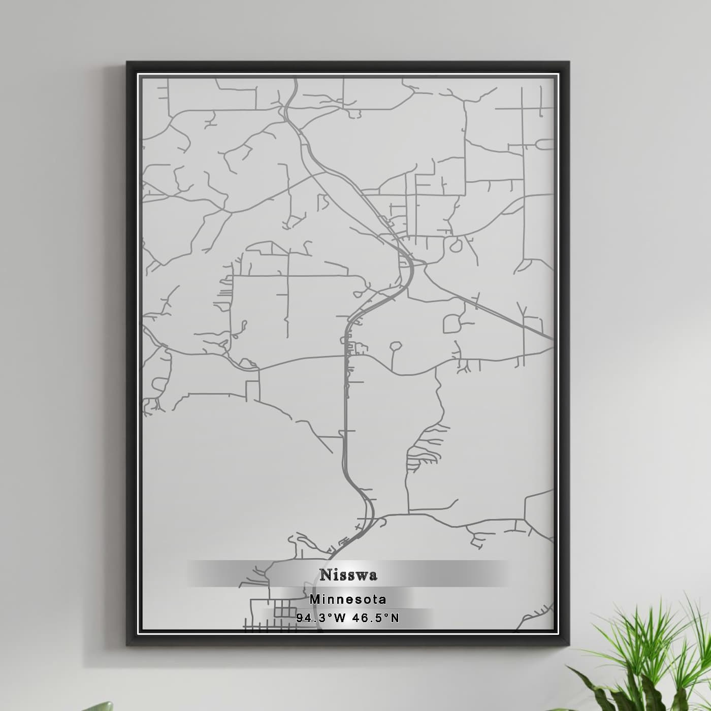 ROAD MAP OF NISSWA, MINNESOTA BY MAPBAKES