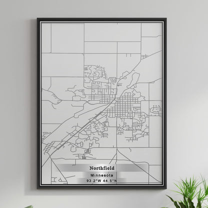 ROAD MAP OF NORTHFIELD, MINNESOTA BY MAPBAKES