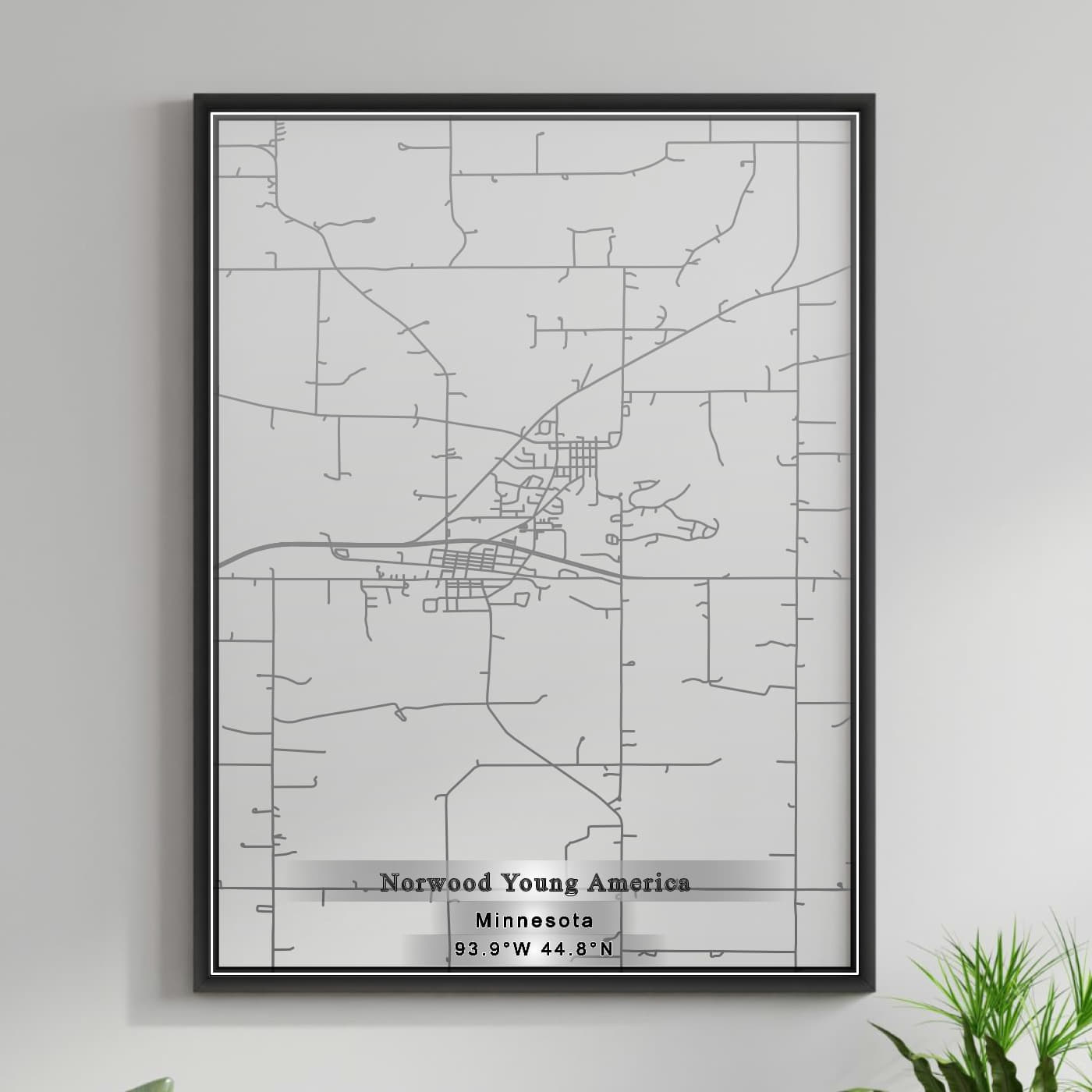 ROAD MAP OF NORWOOD YOUNG AMERICA, MINNESOTA BY MAPBAKES