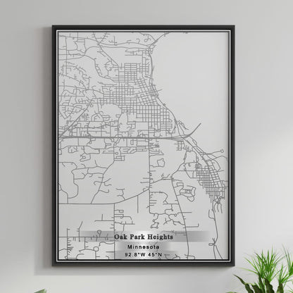 ROAD MAP OF OAK PARK HEIGHTS, MINNESOTA BY MAPBAKES