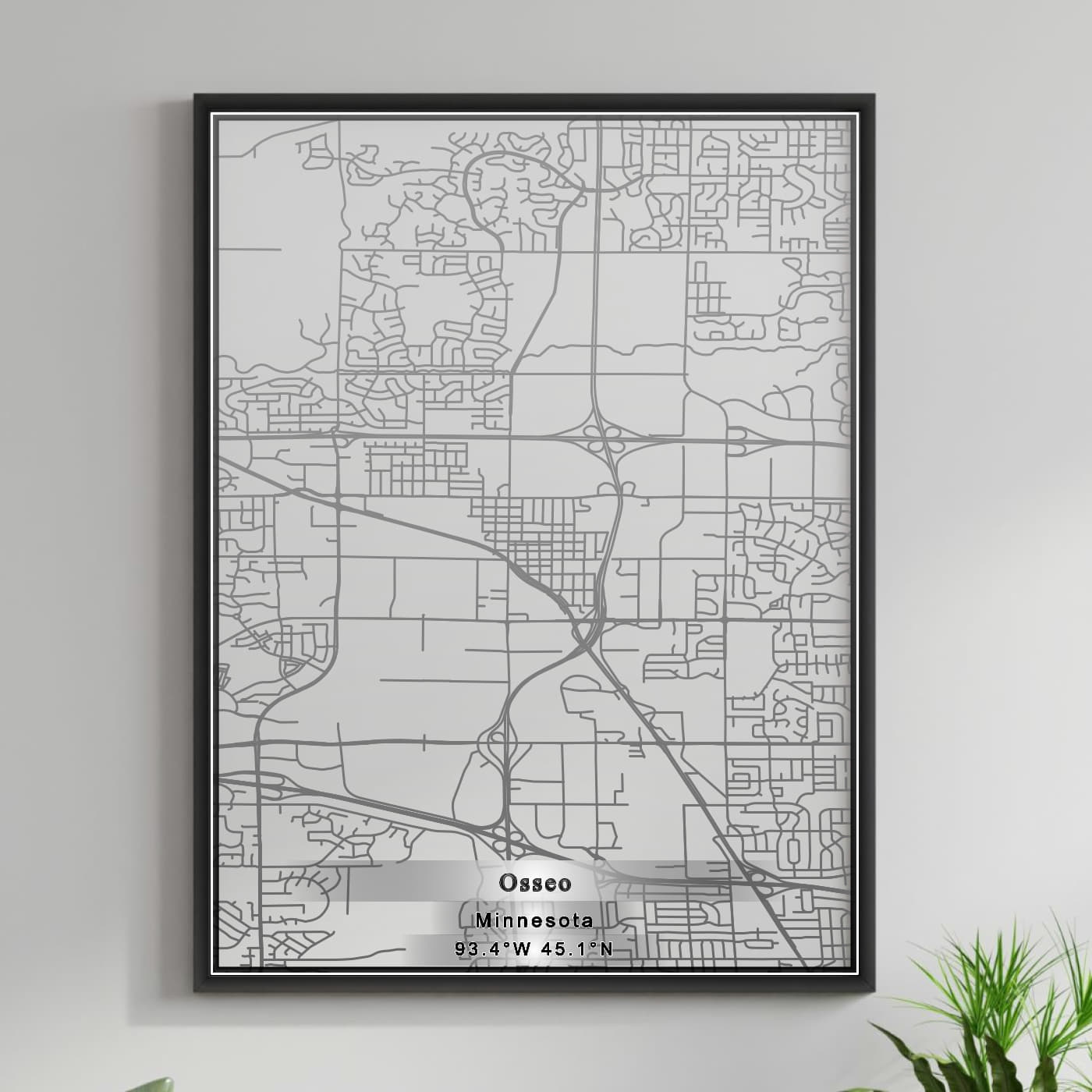 ROAD MAP OF OSSEO, MINNESOTA BY MAPBAKES