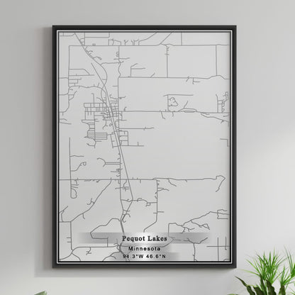 ROAD MAP OF PEQUOT LAKES, MINNESOTA BY MAPBAKES