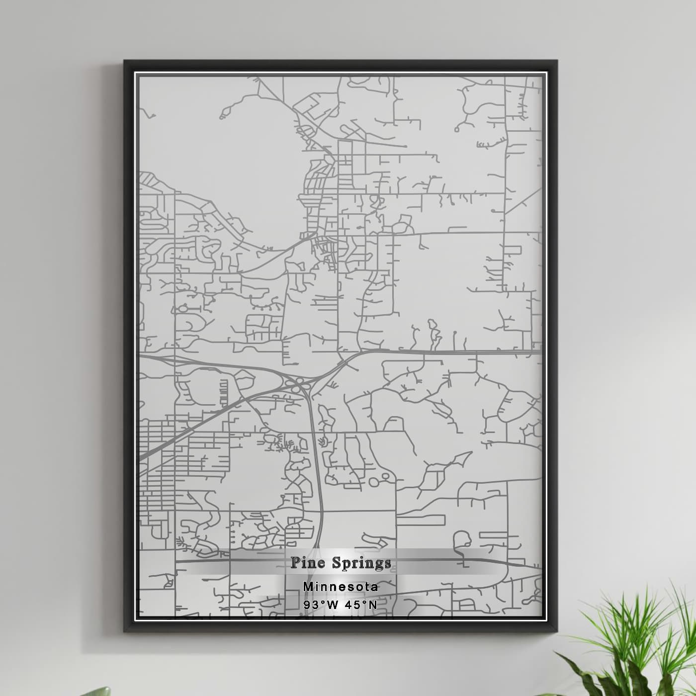 ROAD MAP OF PINE SPRINGS, MINNESOTA BY MAPBAKES