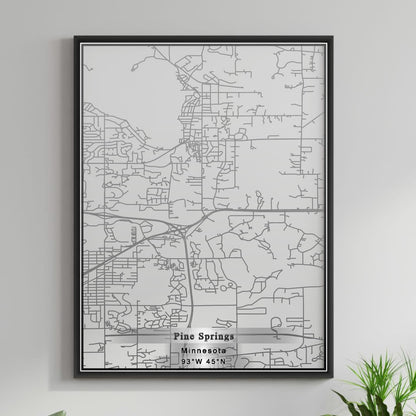 ROAD MAP OF PINE SPRINGS, MINNESOTA BY MAPBAKES