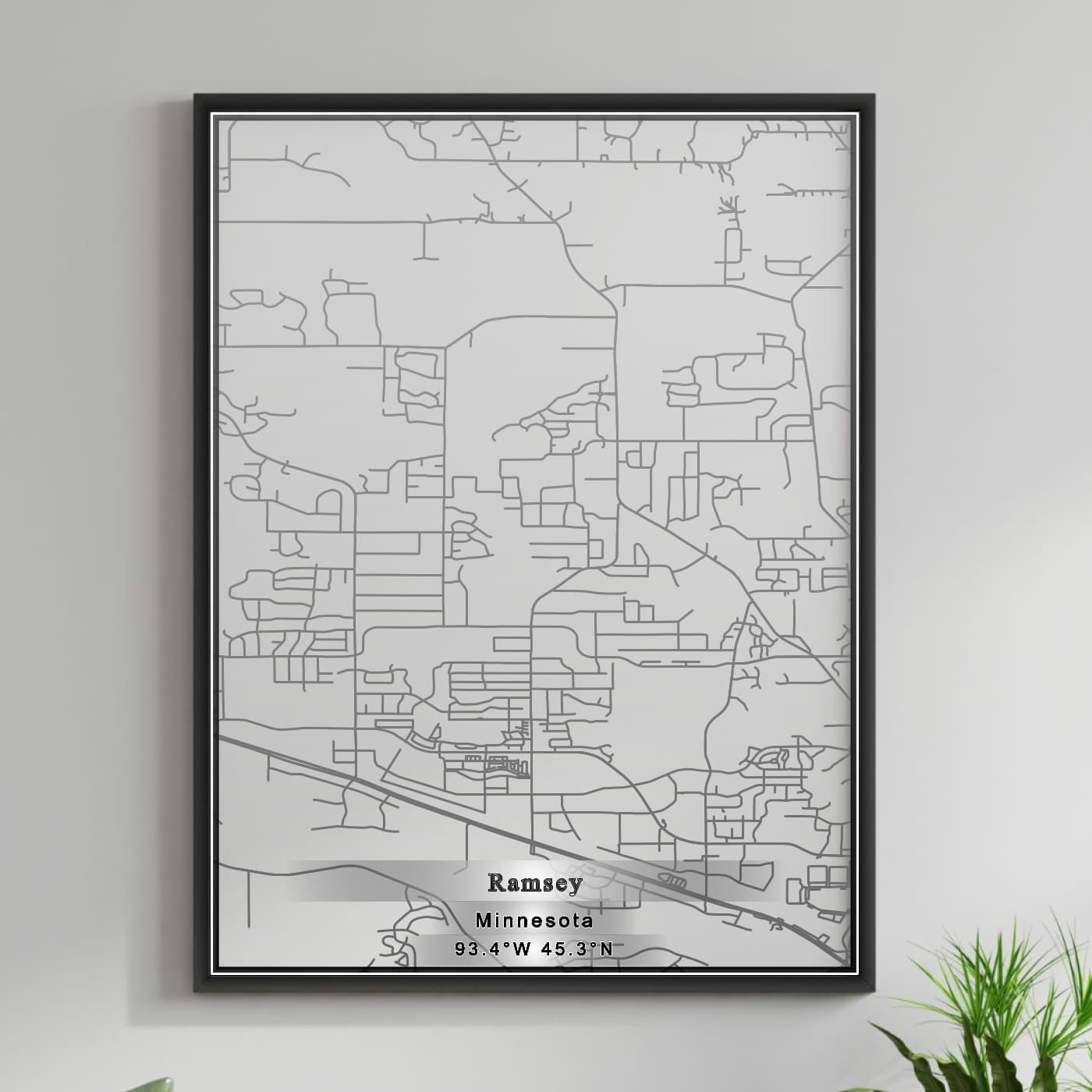 ROAD MAP OF RAMSEY, MINNESOTA BY MAPBAKES