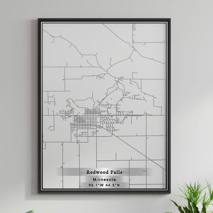 ROAD MAP OF REDWOOD FALLS, MINNESOTA BY MAPBAKES