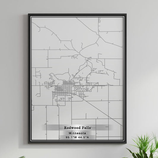 ROAD MAP OF REDWOOD FALLS, MINNESOTA BY MAPBAKES